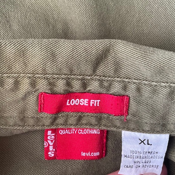 VTG Levi’s Outdoor Camping Denim Shirt Workwear Rugged Utility Earthy Green XL - Picture 8 of 8